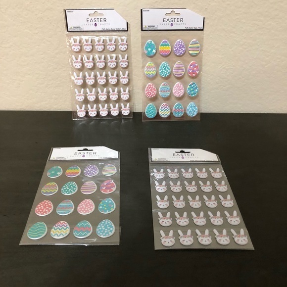 Hobby Lobby Design Stickers Puffy Easter Eggs Bunnies 4 Packages Teacher Easter Paper Craft